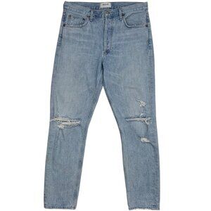Agolde Jamie High Rise Classic Jean 28 Shakedown Ripped Distressed Slim Leg Crop